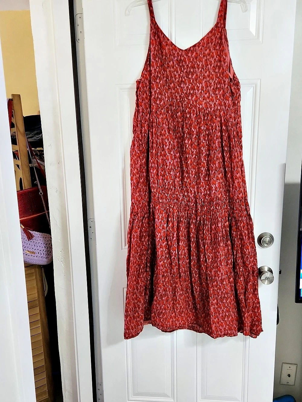 Joie Abstract Print Mini Dress in Red & Pink XL Like New
